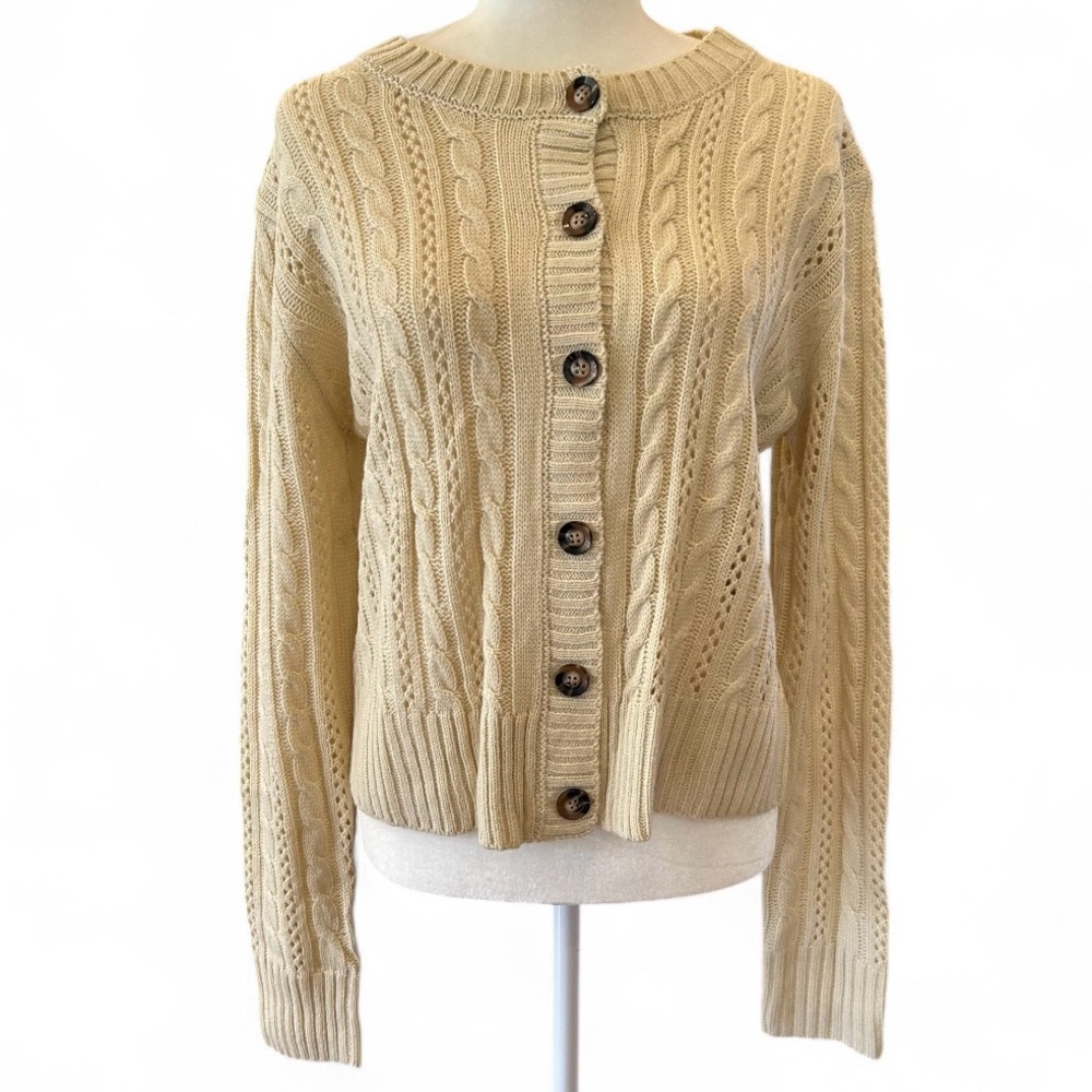 NEW Cabled Cardigan Sweater NEW - Picture 3 of 9